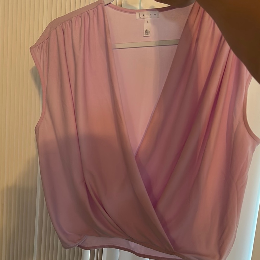 Leith Sleeveless Pink Wrap Crop Blouse